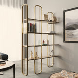 Biblioteca Lux Sierra 4 Rafturi, Cadru Metal (diverse dimensiuni) - Auriu, SKU 379VLV1306