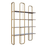 Biblioteca Lux Sierra 4 Rafturi, Cadru Metal (diverse dimensiuni) - Auriu, SKU 379VLV1306