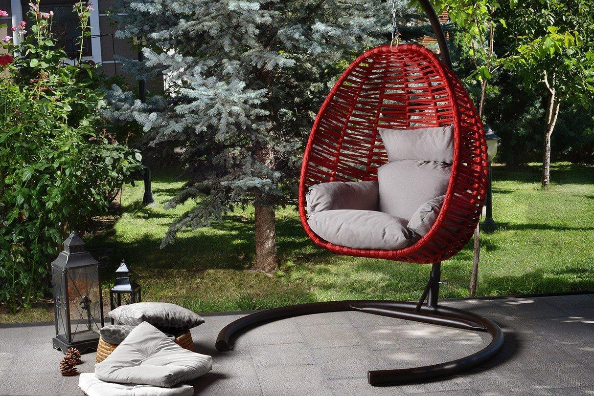 Balansoar de grădină Fındık, Diverse culori, 110x110x196 cm - Bordo | SKU: 379VLV1703 | Balansoar de grădină Fındık, 110x110x196 cm, varianta Bordo, produs pentru amenajarea locuinței, disponibil online în România la CasaMob