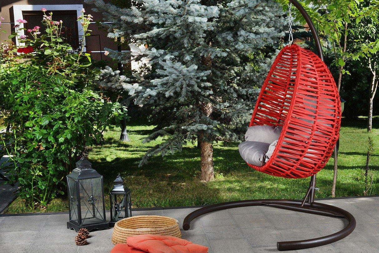 Balansoar de grădină Fındık, Diverse culori, 110x110x196 cm - Bordo | SKU: 379VLV1703 | Balansoar de grădină Fındık, 110x110x196 cm, varianta Bordo, produs pentru amenajarea locuinței, disponibil online în România la CasaMob