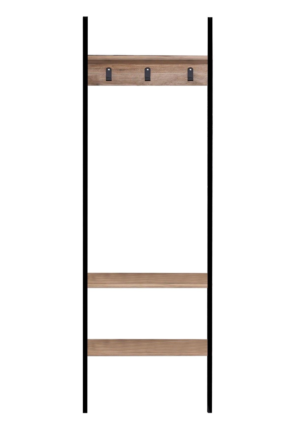 Cuier cu pantofar Nina, Negru, 60x26x180 cm