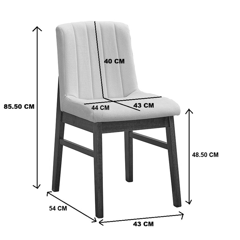 Scaun Dalby, Lemn de arbore de cauciuc, Crem-Nuc, 50x45x86 cm