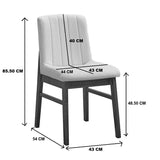 Scaun Dalby, Lemn de arbore de cauciuc, Crem-Nuc, 50x45x86 cm