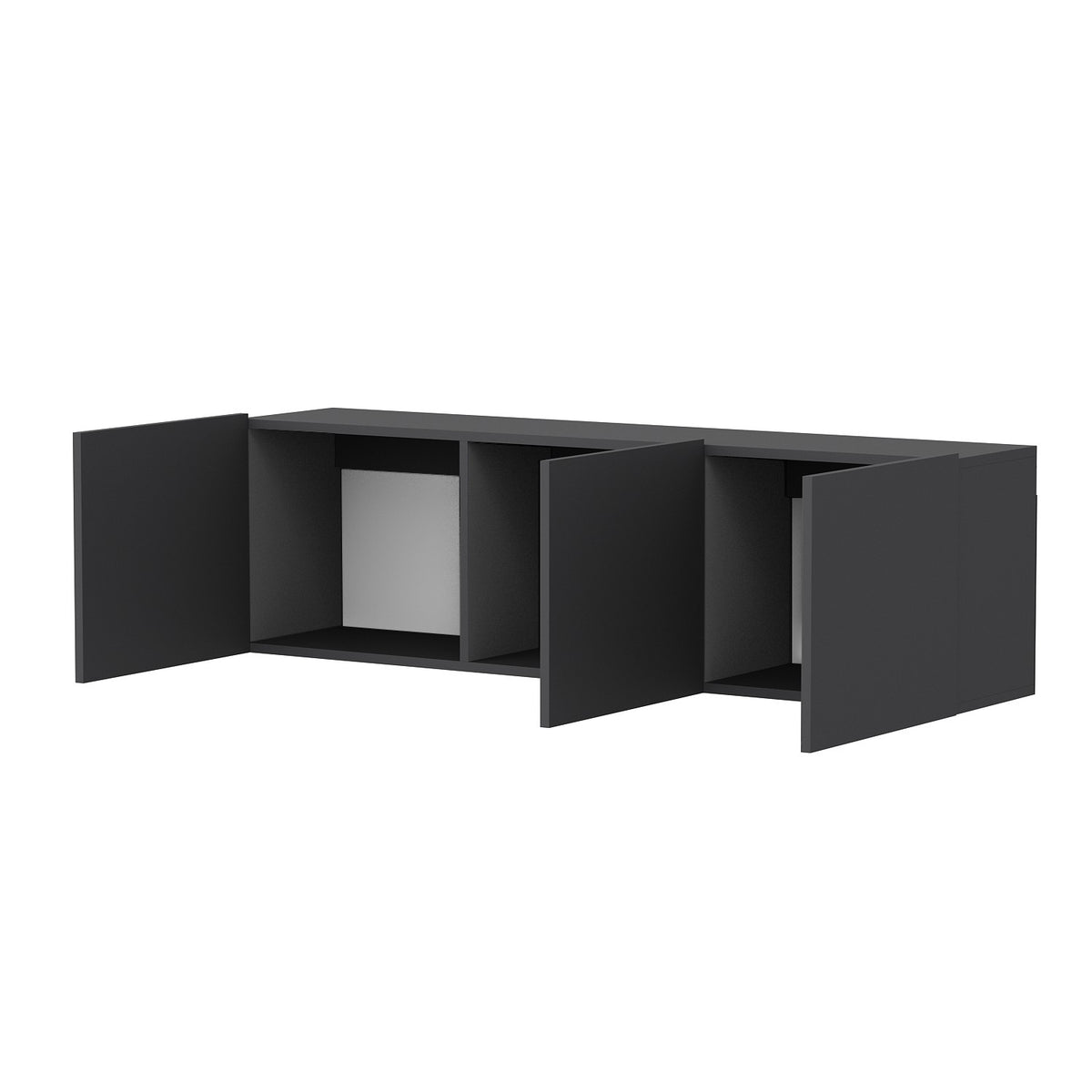 Comodă TV White, Antracit, 150x31x44 cm, SKU 382NRC1125, imagine 7