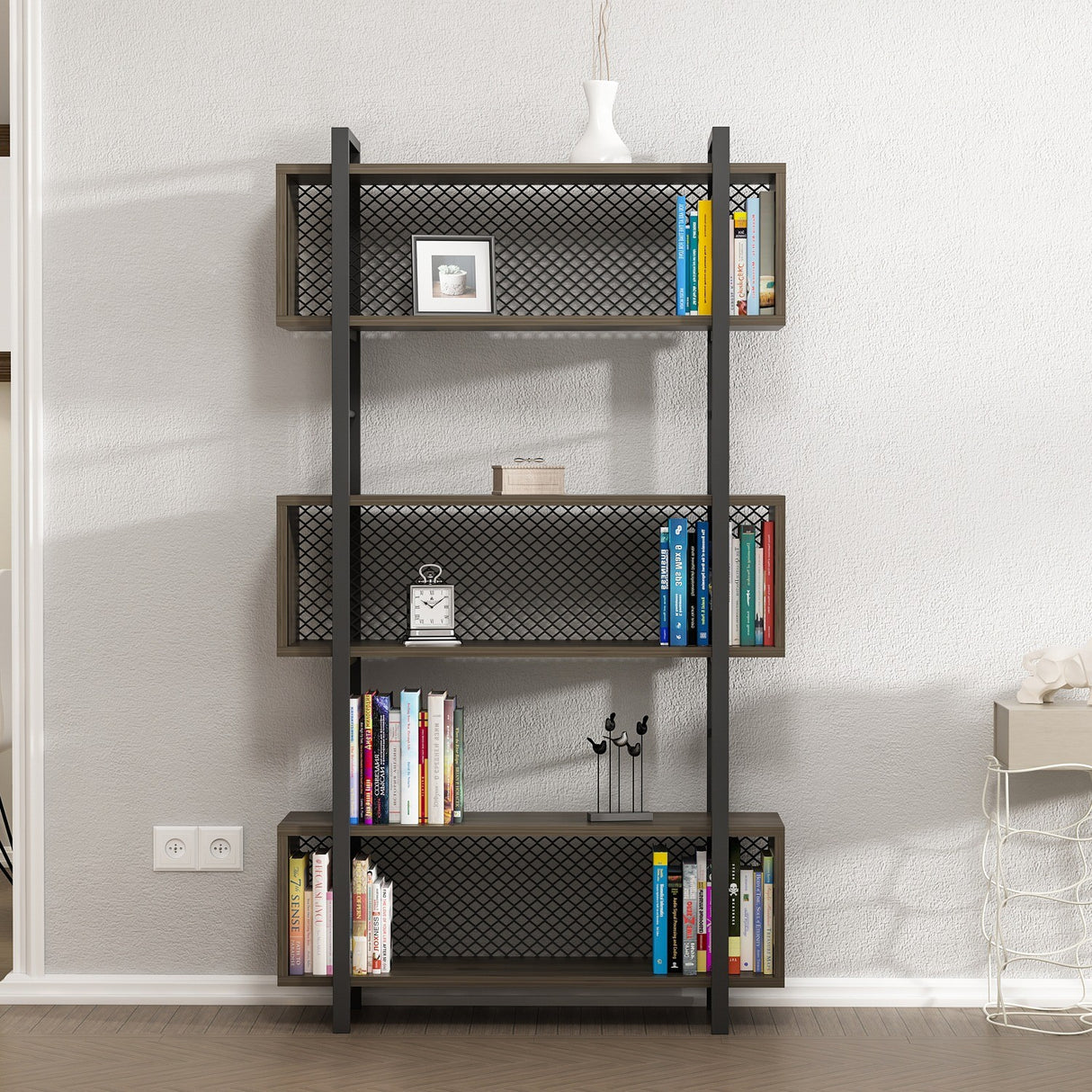 Bibliotecă Still, Nuc, 90x25x160 cm