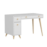 Birou Inarch, Alb - Stejar, 120x60x76 cm