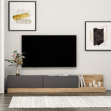 Comodă TV Majör, Antracit - Nuc, 180x37x30 cm