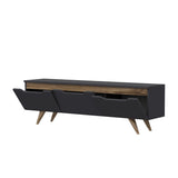 Comodă TV Prag, Antracit - Stejar, 150x35x44 cm