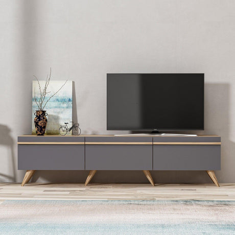 COMODA TV Amsterdam - Anthracite, Gri, 180x42x35 cm