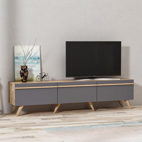 COMODA TV Amsterdam - Anthracite, Gri, 180x42x35 cm
