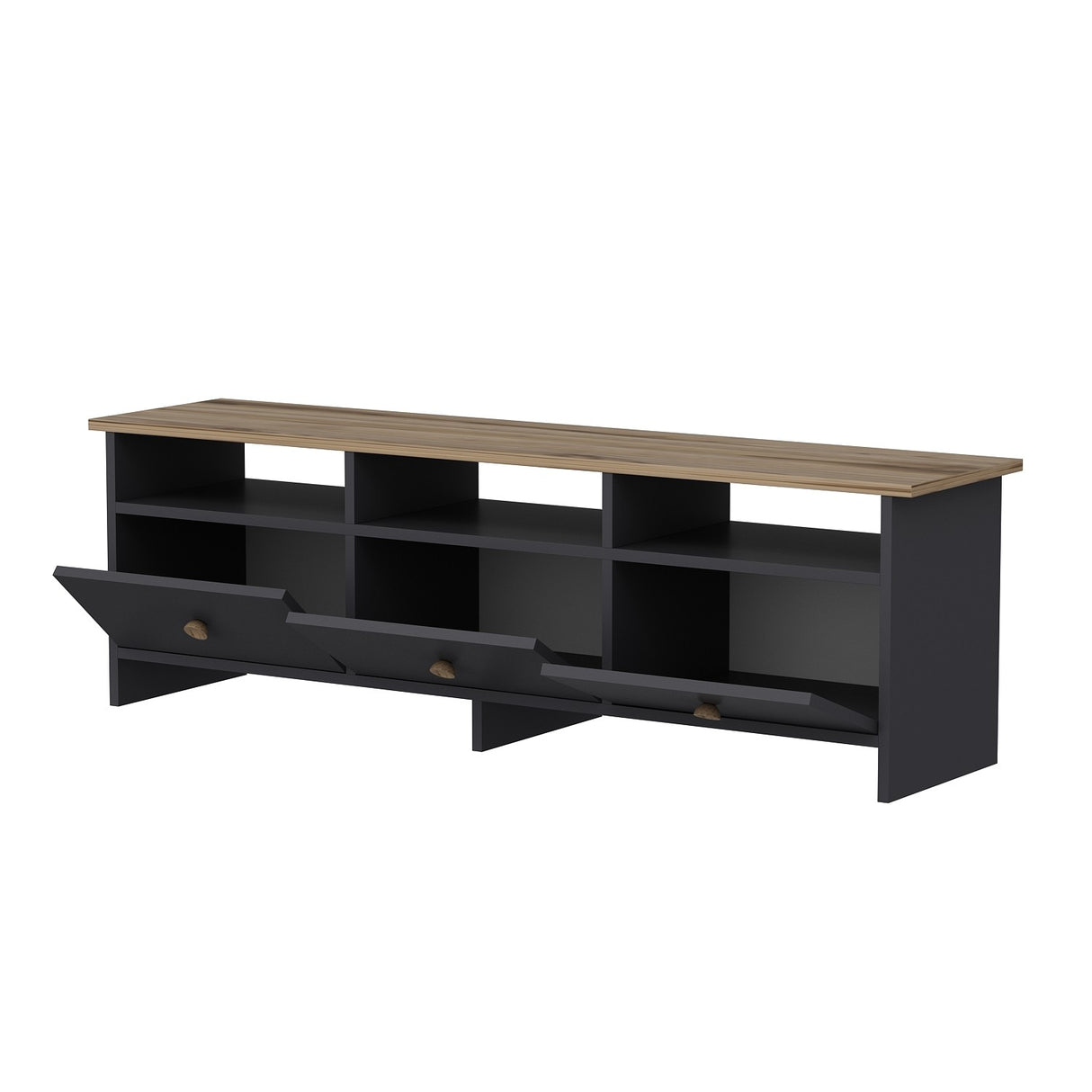Comodă TV Oslo, Diverse culori, 150x36x47 cm - Antracit - Stejar | SKU: 382NRC1106 | Comodă TV Oslo, 150x36x47 cm, varianta Antracit - Stejar, produs pentru amenajarea locuinței, disponibil online în România la CasaMob