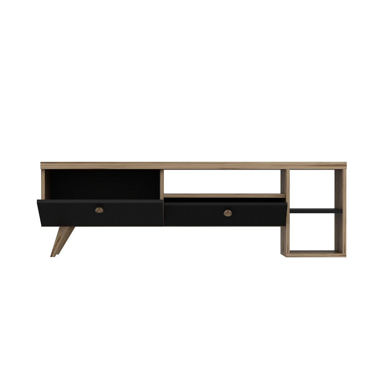 Comodă TV Parion, Diverse culori, 150x35x47 cm - Negru - Stejar | SKU: 382NRC1107 | Comodă TV Parion, 150x35x47 cm, varianta Negru - Stejar, produs pentru amenajarea locuinței, disponibil online în România la CasaMob