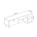 Comodă TV Parion, Diverse culori, 150x35x47 cm - Negru - Stejar | SKU: 382NRC1107 | Comodă TV Parion, 150x35x47 cm, varianta Negru - Stejar, produs pentru amenajarea locuinței, disponibil online în România la CasaMob