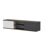 Comodă TV Ayze, Antracit - Nuc - Alb, 160x32x33 cm
