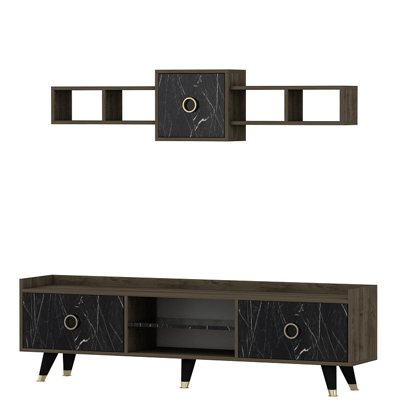 Comodă TV Rosa, Diverse culori, Diverse dimensiuni - Marble - 180x35x52 cm | SKU: 382NRC1117 | Comodă TV Rosa, varianta Marble - 180x35x52 cm, produs pentru amenajarea locuinței, disponibil online în România la CasaMob