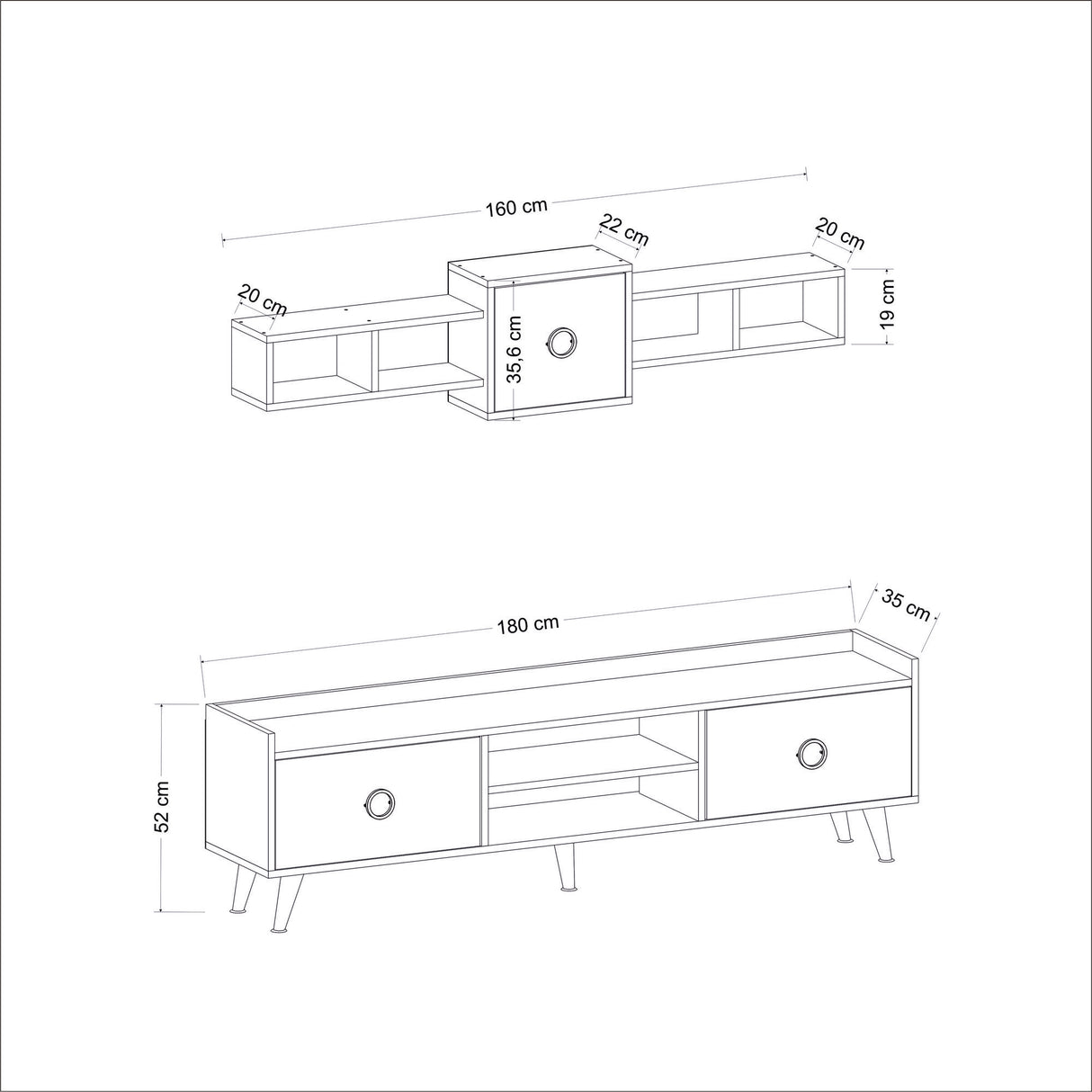 Comodă TV Rosa, Diverse culori, Diverse dimensiuni - Marble - 180x35x52 cm | SKU: 382NRC1117 | Comodă TV Rosa, varianta Marble - 180x35x52 cm, produs pentru amenajarea locuinței, disponibil online în România la CasaMob