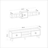 Comodă TV Rosa, Diverse culori, Diverse dimensiuni - Marble - 180x35x52 cm | SKU: 382NRC1117 | Comodă TV Rosa, varianta Marble - 180x35x52 cm, produs pentru amenajarea locuinței, disponibil online în România la CasaMob