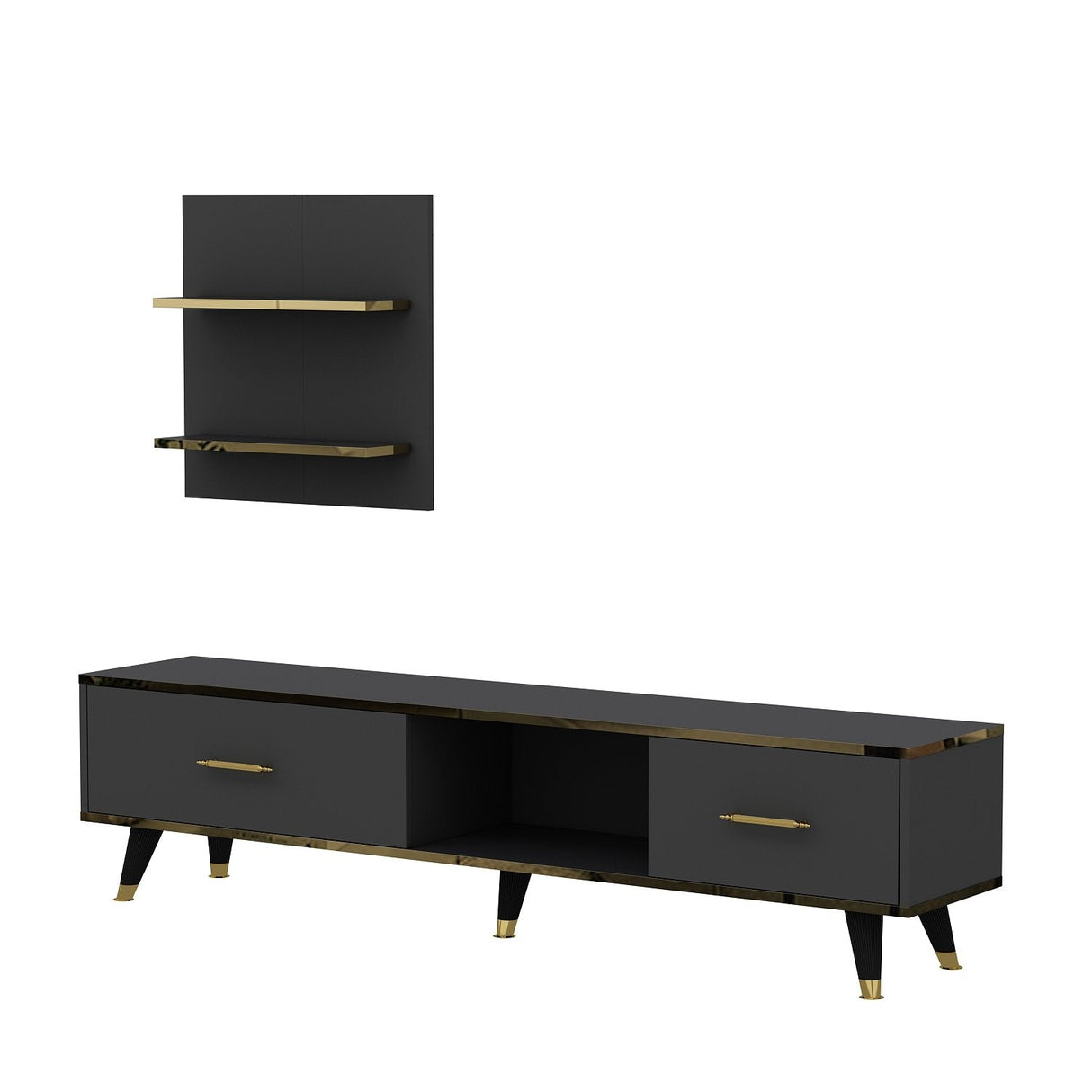 Comodă TV Aren, Diverse culori, 180x35x44 cm - Antracit | SKU: 382NRC1126 | Comodă TV Aren, 180x35x44 cm, varianta Antracit, produs pentru amenajarea locuinței, disponibil online în România la CasaMob