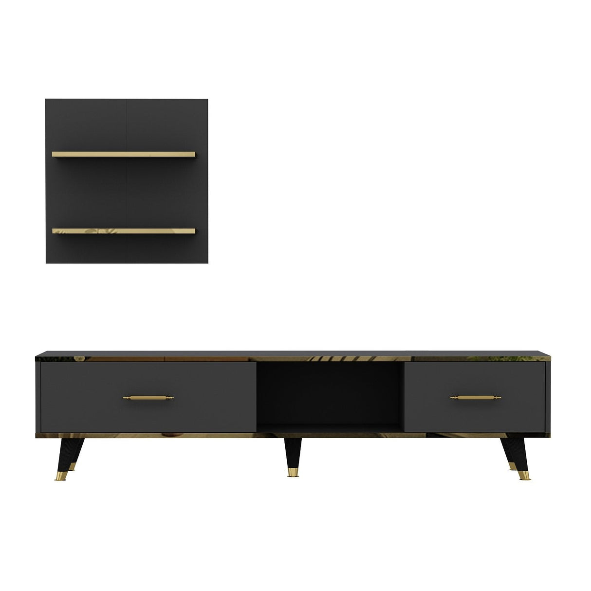 Comodă TV Aren, Diverse culori, 180x35x44 cm - Antracit | SKU: 382NRC1126 | Comodă TV Aren, 180x35x44 cm, varianta Antracit, produs pentru amenajarea locuinței, disponibil online în România la CasaMob