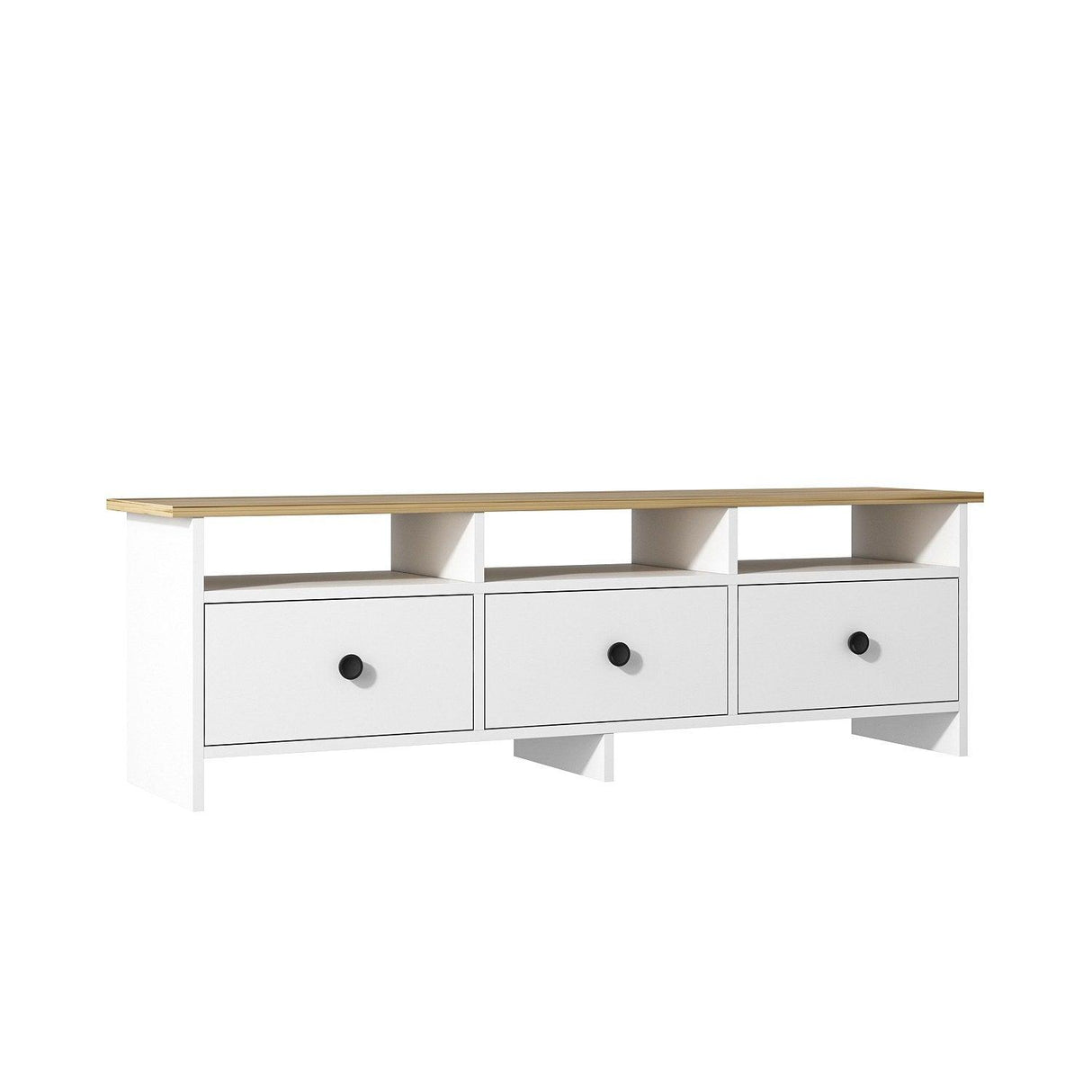 Comodă TV Oslo, Diverse culori, 150x36x47 cm - Alb - Sapphire | SKU: 382NRC1137 | Comodă TV Oslo, 150x36x47 cm, varianta Alb - Sapphire, produs pentru amenajarea locuinței, disponibil online în România la CasaMob