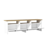 Comodă TV Oslo, Diverse culori, 150x36x47 cm - Alb - Sapphire | SKU: 382NRC1137 | Comodă TV Oslo, 150x36x47 cm, varianta Alb - Sapphire, produs pentru amenajarea locuinței, disponibil online în România la CasaMob