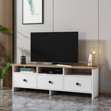 Comodă TV Oslo, Diverse culori, 150x36x47 cm - Alb - Sapphire | SKU: 382NRC1137 | Comodă TV Oslo, 150x36x47 cm, varianta Alb - Sapphire, produs pentru amenajarea locuinței, disponibil online în România la CasaMob