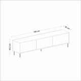 Comodă TV Imaj - Marble, White, White marble - Auriu, 180x35x45 cm