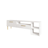 Comodă TV Parion, Diverse culori, 150x35x47 cm - Alb - Auriu | SKU: 382NRC1145 | Comodă TV Parion, 150x35x47 cm, varianta Alb - Auriu, produs pentru amenajarea locuinței, disponibil online în România la CasaMob