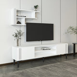 Comodă TV Snow Set, Diverse culori, 140x30x45 cm - Alb | SKU: 382NRC1146 | Comodă TV Snow Set, 140x30x45 cm, varianta Alb, produs pentru amenajarea locuinței, disponibil online în România la CasaMob