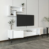 Comodă TV Snow Set, Diverse culori, 140x30x45 cm - Alb | SKU: 382NRC1146 | Comodă TV Snow Set, 140x30x45 cm, varianta Alb, produs pentru amenajarea locuinței, disponibil online în România la CasaMob