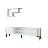 Comodă TV Snow Set, Diverse culori, 140x30x45 cm - Alb | SKU: 382NRC1146 | Comodă TV Snow Set, 140x30x45 cm, varianta Alb, produs pentru amenajarea locuinței, disponibil online în România la CasaMob