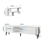 Comodă TV Snow Set, Diverse culori, 140x30x45 cm - Alb | SKU: 382NRC1146 | Comodă TV Snow Set, 140x30x45 cm, varianta Alb, produs pentru amenajarea locuinței, disponibil online în România la CasaMob