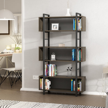 Bibliotecă Still, Nuc, 90x25x160 cm