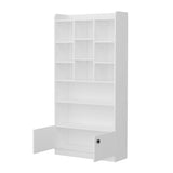 Bibliotecă Tokyo, Alb, 90x30x180 cm