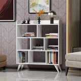 Bibliotecă Florida, Alb, 90x30x105 cm