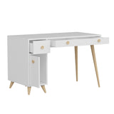 Birou Inarch, Alb - Stejar, 120x60x76 cm