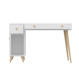 Birou Inarch, Alb - Stejar, 120x60x76 cm