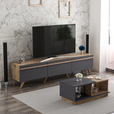 Set Mobila Sufragerie Amsterdam, Gri, 180x42x35 cm