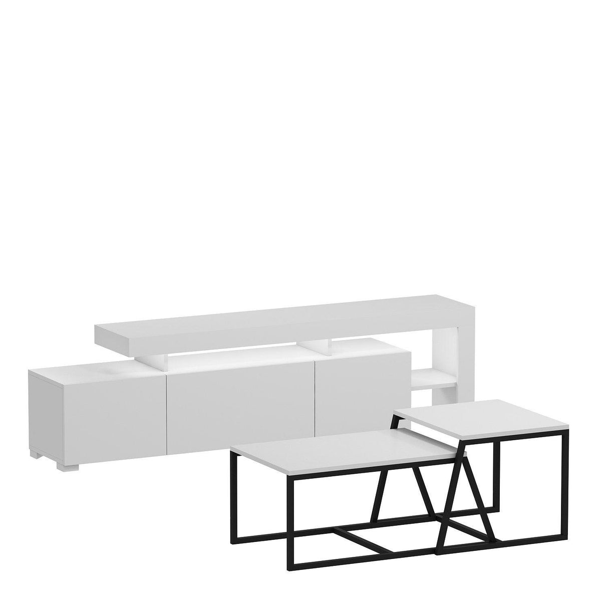 Set Mobila Sufragerie Beliz - White, Alb, 192x53x37 cm