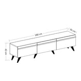 Set mobilă pentru sufragerie Valentina, Alb - Sapphire, 180x35x42 cm