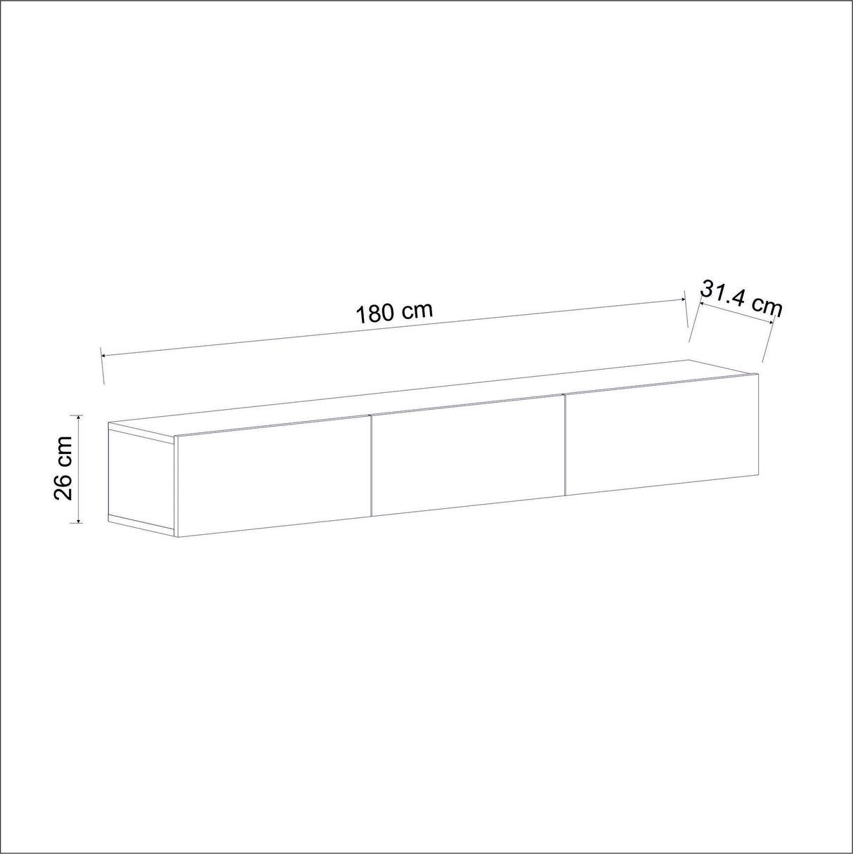 Comodă TV Terra, Diverse culori, 180x31x26 cm - Alb | SKU: 382NRC1509 | Comodă TV Terra, 180x31x26 cm, varianta Alb, produs pentru amenajarea locuinței, disponibil online în România la CasaMob
