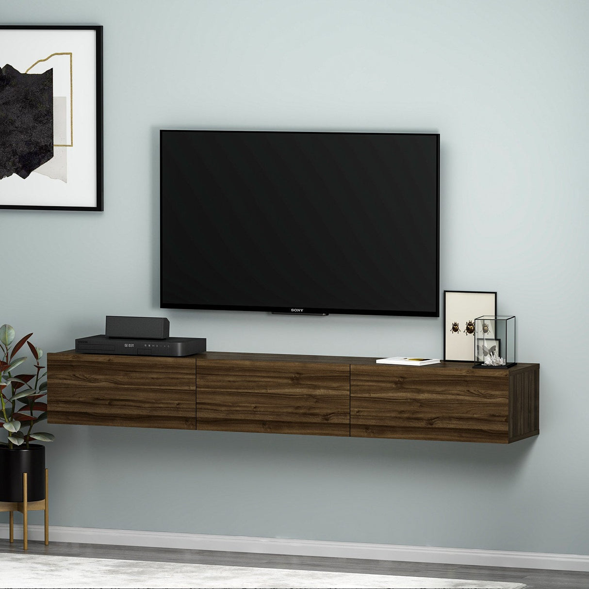 Comodă TV Terra, Diverse culori, 180x31x26 cm - Nuc | SKU: 382NRC1510 | Comodă TV Terra, 180x31x26 cm, varianta Nuc, produs pentru amenajarea locuinței, disponibil online în România la CasaMob
