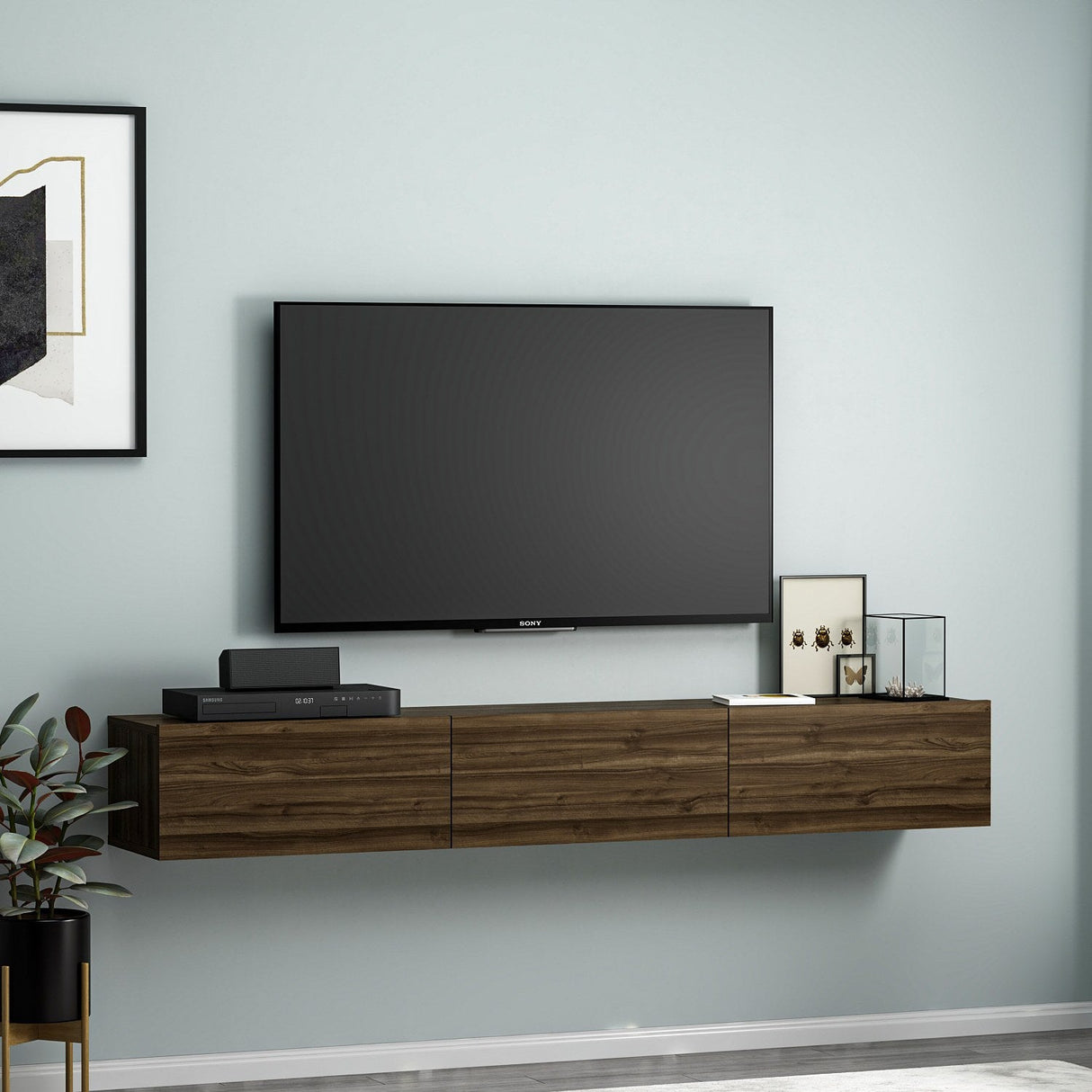 Comodă TV Terra, Diverse culori, 180x31x26 cm - Nuc | SKU: 382NRC1510 | Comodă TV Terra, 180x31x26 cm, varianta Nuc, produs pentru amenajarea locuinței, disponibil online în România la CasaMob