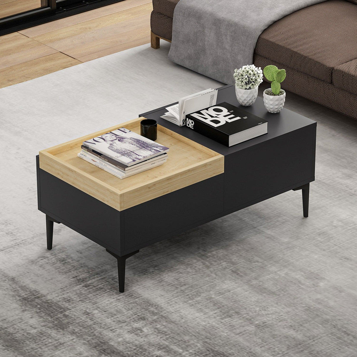 Măsuță de cafea Mia, Diverse culori, 92x45x39 cm - Antracit | SKU: 382NRC1529 | Măsuță de cafea Mia, 92x45x39 cm, varianta Antracit, produs pentru amenajarea locuinței, disponibil online în România la CasaMob