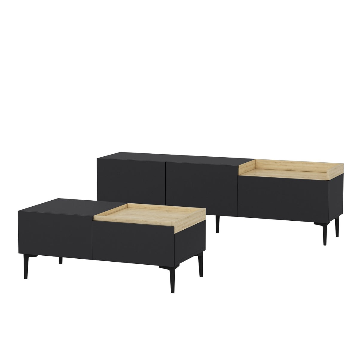 Set mobilă pentru sufragerie Mia, Antracit, 160x37x48 cm