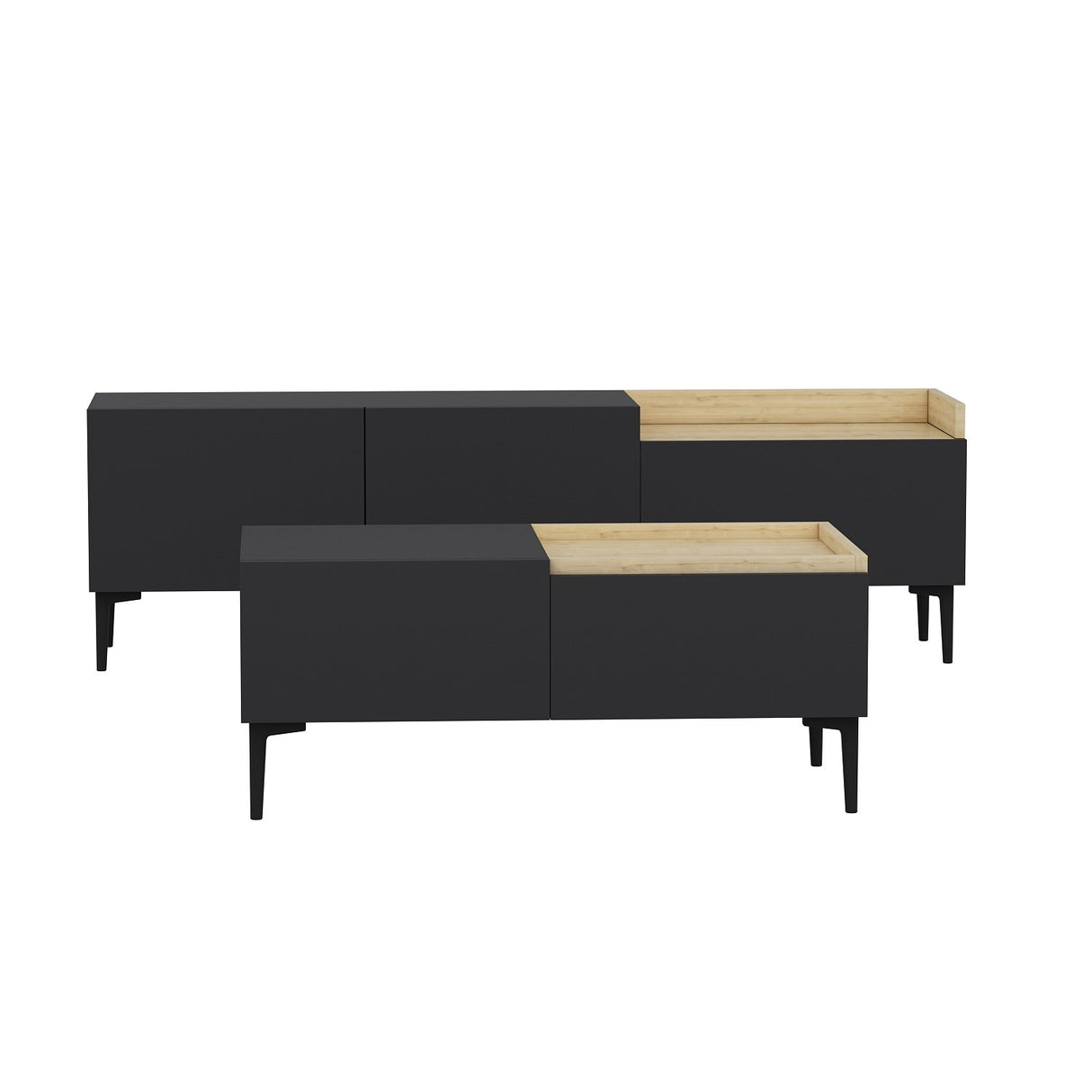 Set mobilă pentru sufragerie Mia, Antracit, 160x37x48 cm