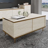 Măsuță de cafea Imaj, Diverse culori, 90x45x40 cm - Travertin - Auriu | SKU: 382NRC1532 | Măsuță de cafea Imaj, 90x45x40 cm, varianta Travertin - Auriu, produs pentru amenajarea locuinței, disponibil online în România la CasaMob