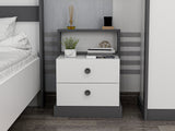 Noptieră Life, Diverse culori, Diverse dimensiuni - Antracit - Alb - 62x42x62 cm | SKU: 382NRC1801 | Noptieră Life, varianta Antracit - Alb - 62x42x62 cm, produs pentru amenajarea locuinței, disponibil online în România la CasaMob