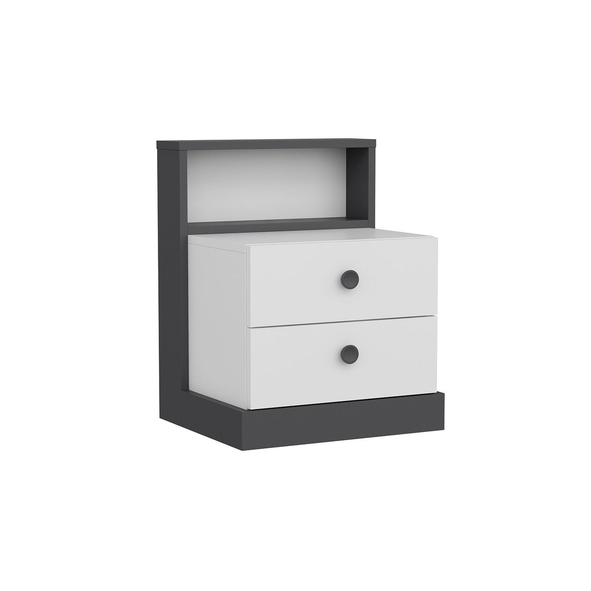 Noptieră Life, Diverse culori, Diverse dimensiuni - Antracit - Alb - 62x42x62 cm | SKU: 382NRC1801 | Noptieră Life, varianta Antracit - Alb - 62x42x62 cm, produs pentru amenajarea locuinței, disponibil online în România la CasaMob