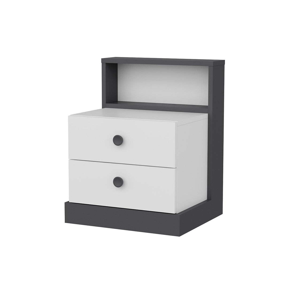Noptieră Life, Diverse culori, Diverse dimensiuni - Antracit - Alb - 62x42x62 cm | SKU: 382NRC1801 | Noptieră Life, varianta Antracit - Alb - 62x42x62 cm, produs pentru amenajarea locuinței, disponibil online în România la CasaMob